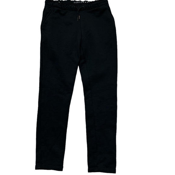 Scotch & Soda Club Nomade Kids Sweatpants Black Draw Cord Waist Pocket size 12 - Picture 2 of 9
